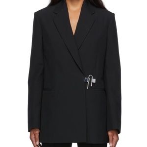 NWT! Givenchy Padlock Closure Oversized Black Wool Blazer Sz34--36FR